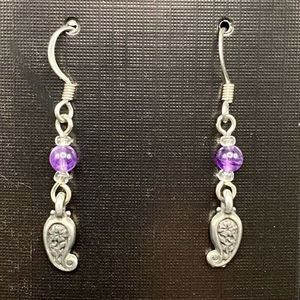 Amethyst and Paisley Earrings VINTAGE